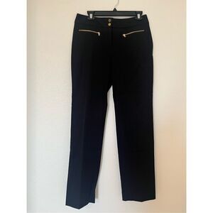 Alfani Stretch Pants in Black with Gold Accents NEW